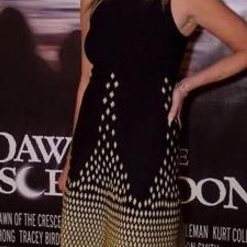 Going out GIG black and gold formal knit dress